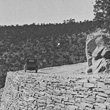 Rock Wall on the Entrance Road [entering Frijoles Canyon]